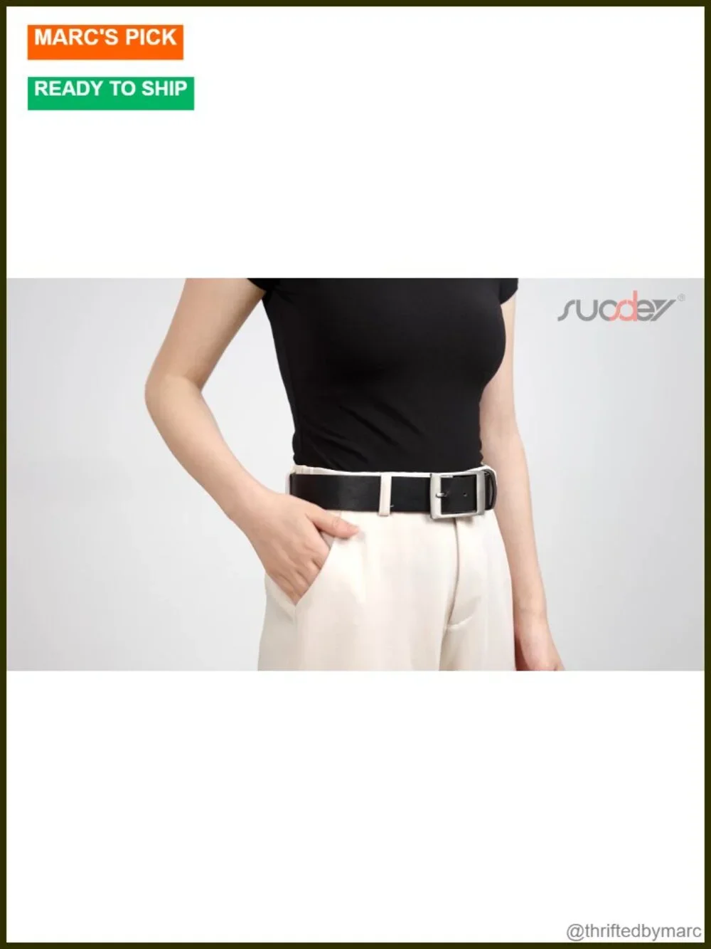 Wide Waist Belt with Pin Buckle 1.5